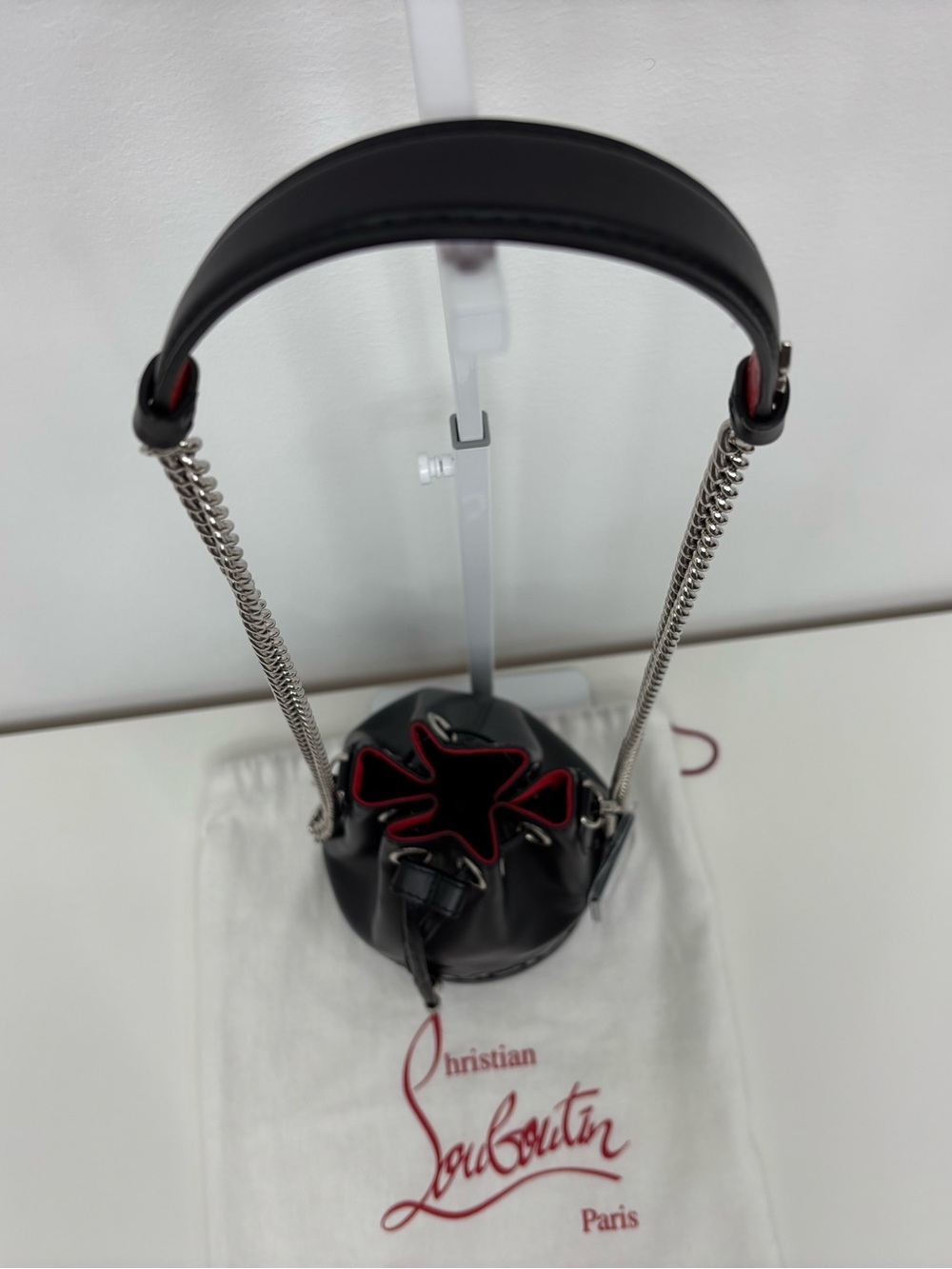 Christian Louboutin Marie Jane Black Leather Bucket Bag - Picture 5 of 8